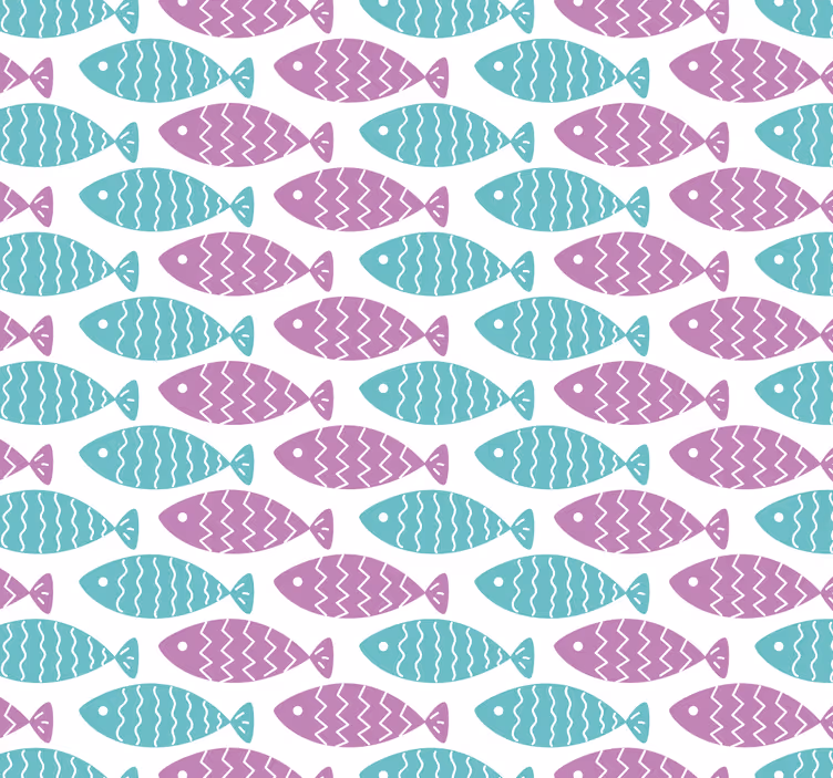 Papel de parede para crianças peixe estilo nórdico - TenStickers