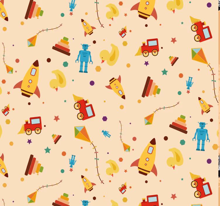 papel de parede infantil Brinquedos vintage - TenStickers