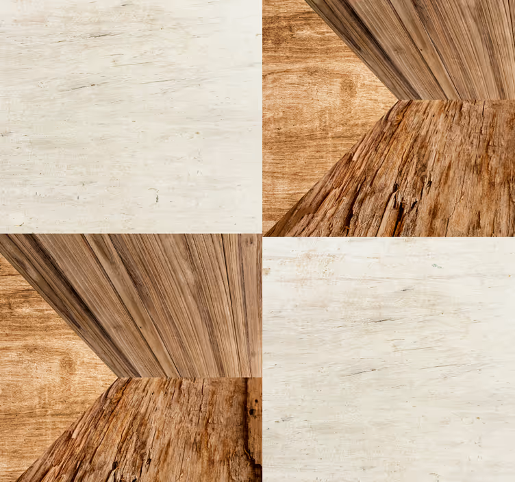 Papel de parede textura de madeira Painéis alternados - TenStickers