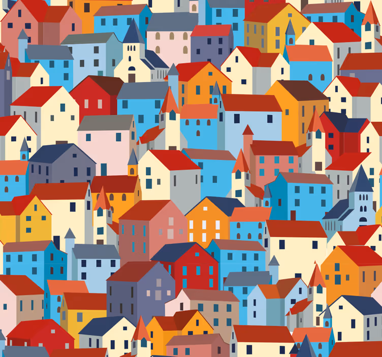 Papel de parede moderno Arranha-céus da cidade - TenStickers