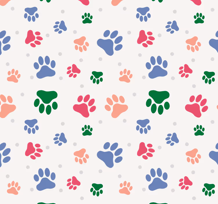 Papel de parede colorido animais de estimação - TenStickers