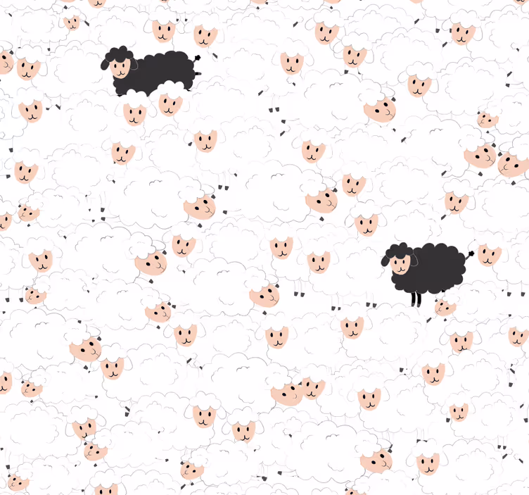 Papel de parede animal ovelhas para crianças - TenStickers