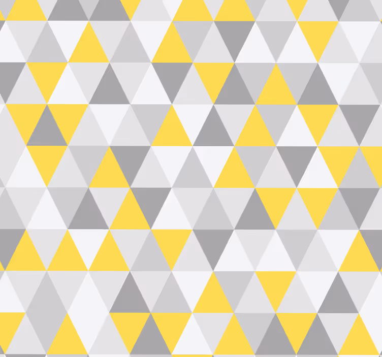 Papel de parede padrão de Triângulos amarelos e cinzas - TenStickers