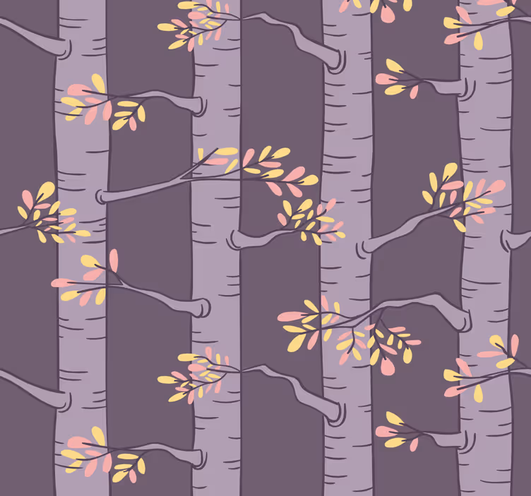 Papel de parede de floresta com árvores nórdicas - TenStickers