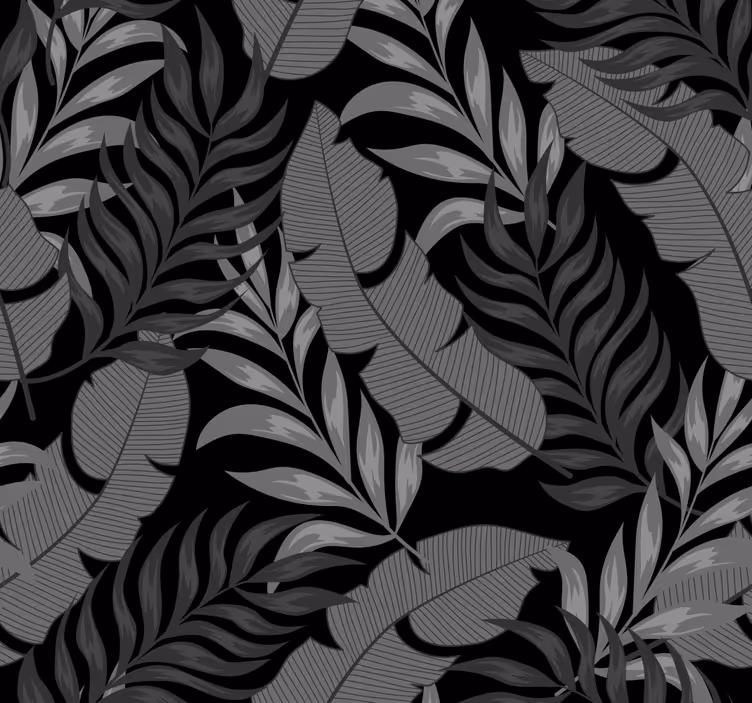 Papel de parede da selva com fundo preto - TenStickers