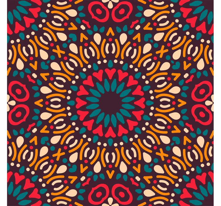 Papel de parede decorativo de mandalas coloridas - TenStickers