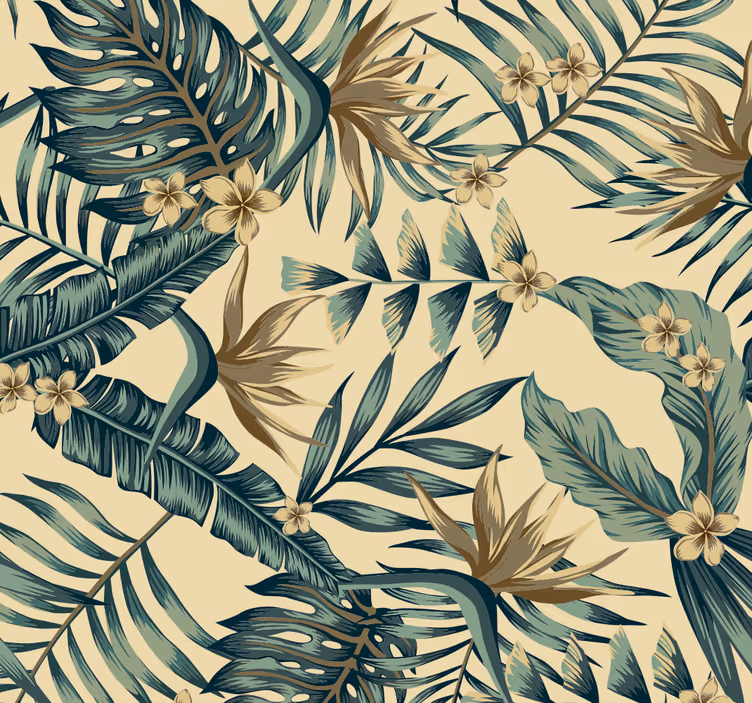 Papel de parede floral Folhas tropicais - TenStickers