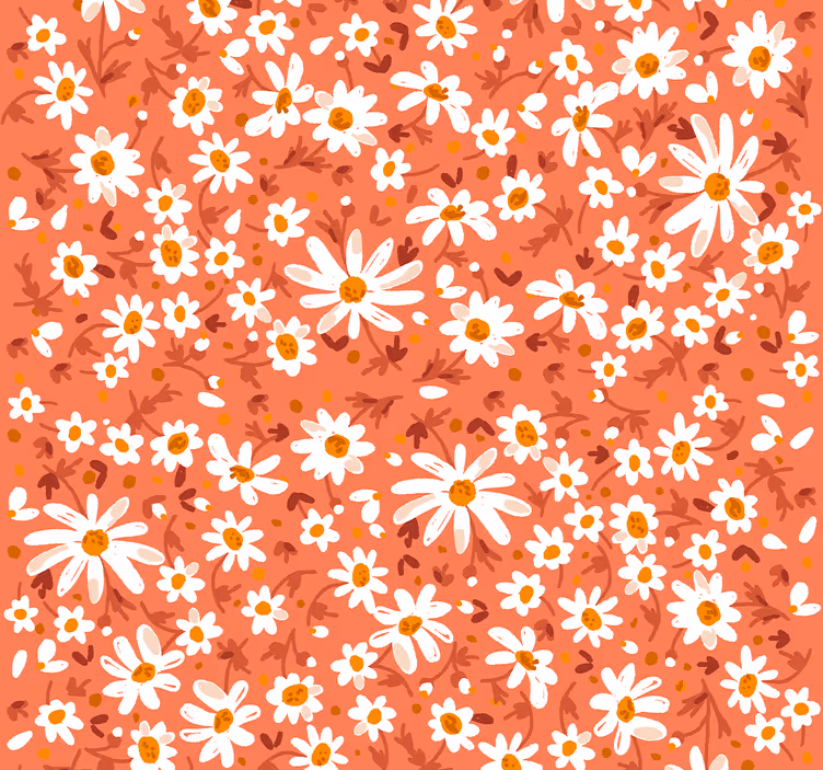 Papel de parede Flor da margarida dos anos 70 - TenStickers