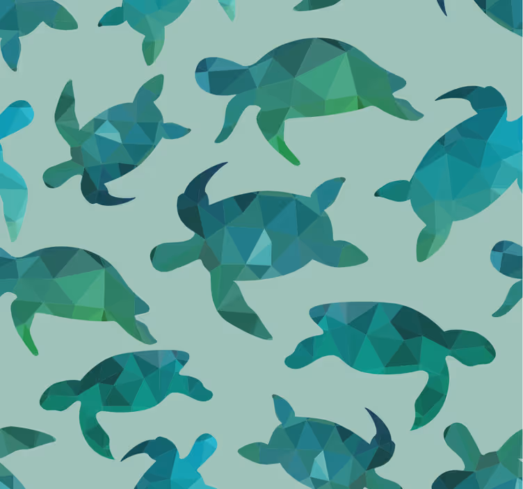 Papel de parede de animais Tartarugas verdes - TenStickers