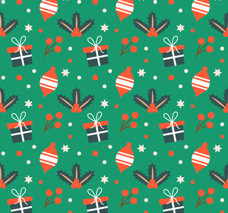 papel parede sala Padrão de doces de natal - TenStickers