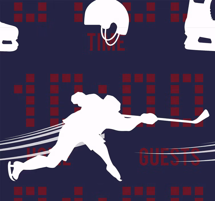 papel de parede para quarto feminino jovem Jogador de hockey - TenStickers