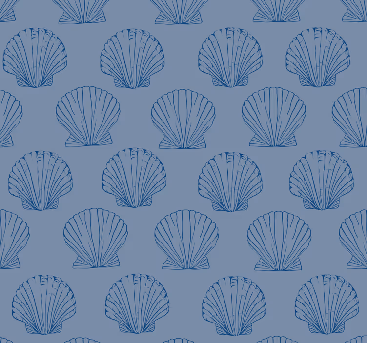 papel de parede de animais Tons de concha azul - TenStickers