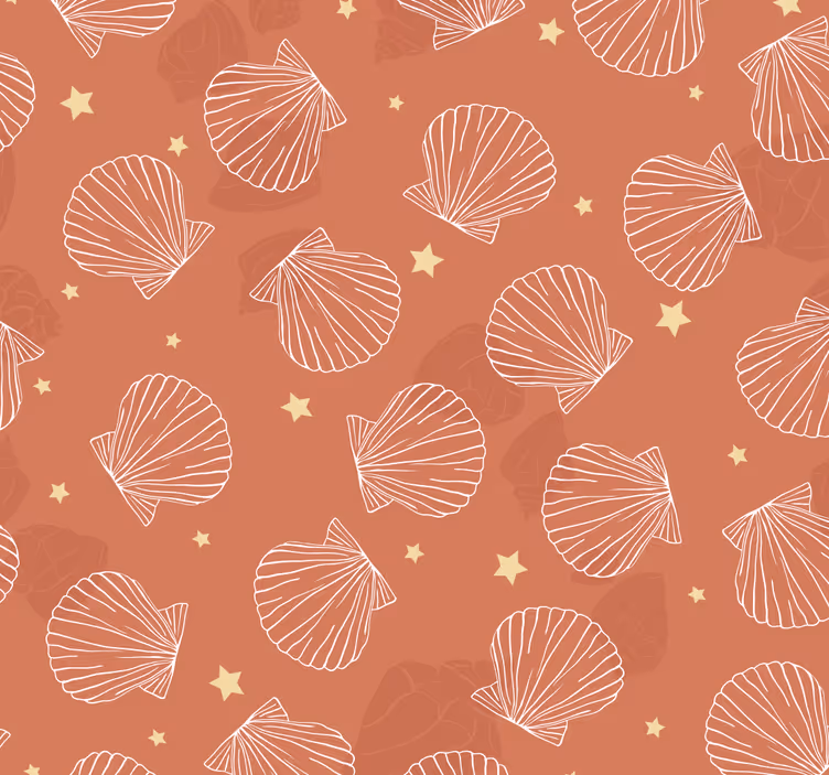 papel de parede animais padrão de estrela de concha - TenStickers