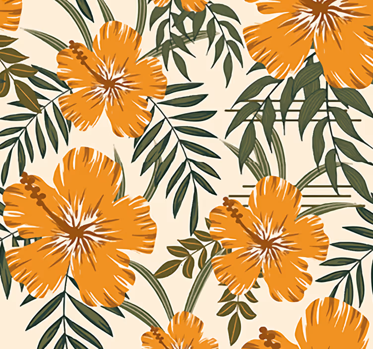 papel parede Papel de Parede flores cinzentas - TenStickers