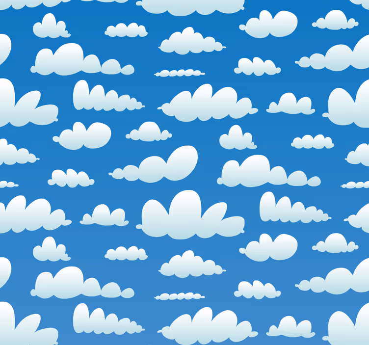 papel de parede para sala design de padrão de nuvem - TenStickers