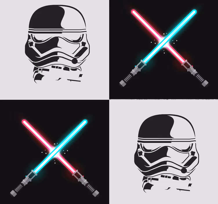 papel de parede infantil Padrão de fronteira guerra nas estrelas - TenStickers
