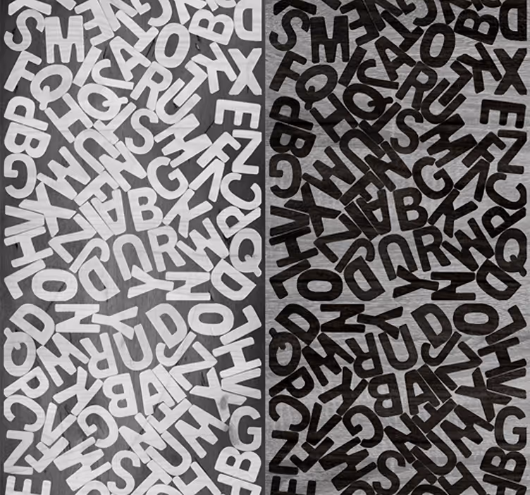 papel de parede com escritas Enigma Prateado - TenStickers