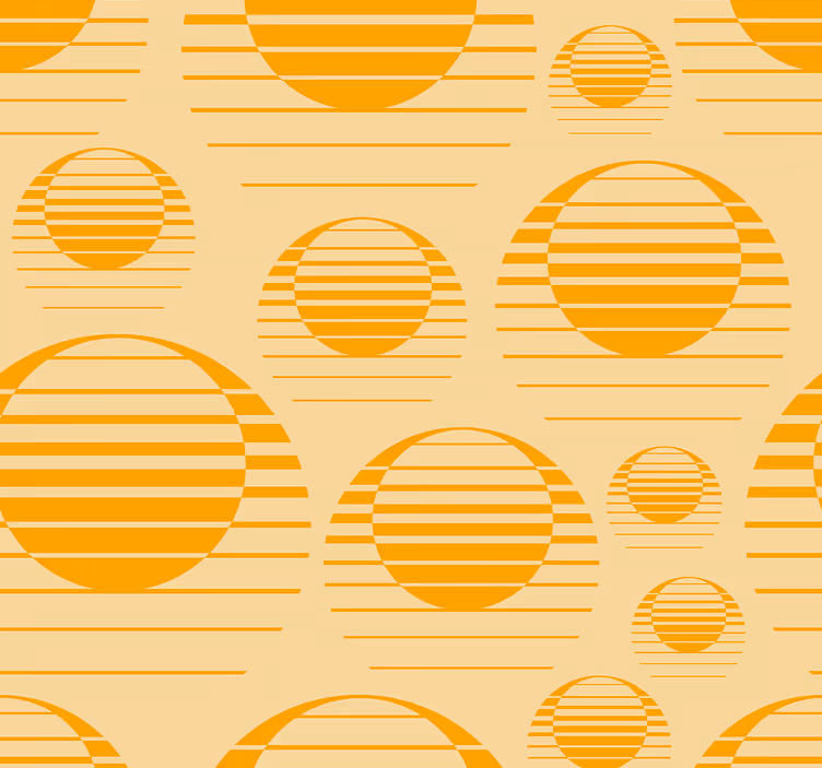 Papel de parede outros vintage padrão amarelo iluminado - TenStickers