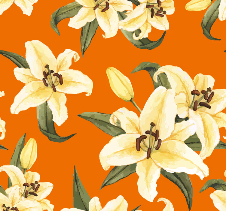 papel de parede natureza Lírios Amarelos - TenStickers
