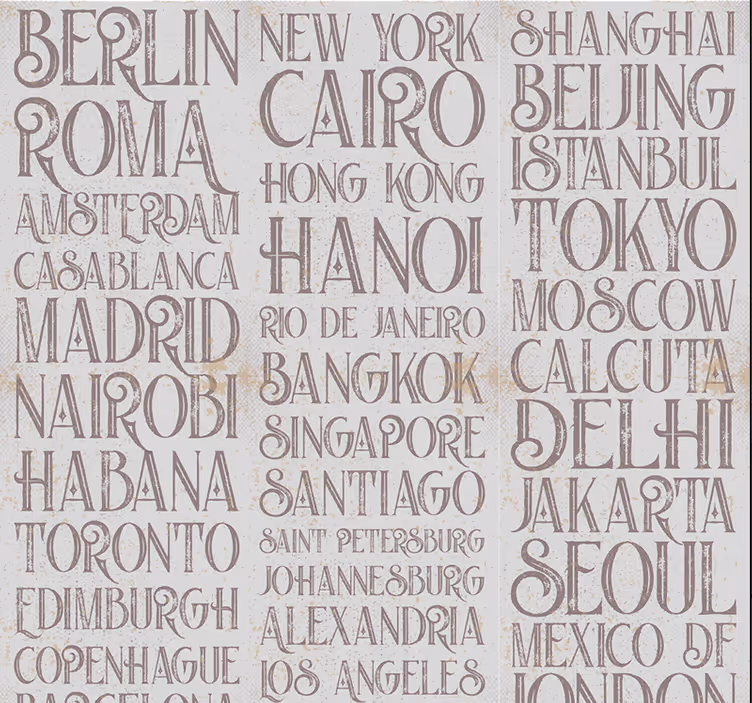papel de parede com escritas Cidades do mundo - TenStickers