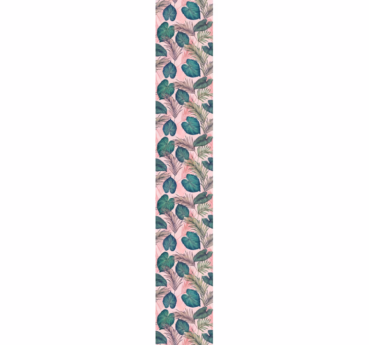 papel de parede Folha tropical rosa - TenStickers