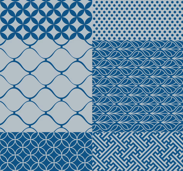 papel de parede ornamental Mosaico Azul - TenStickers