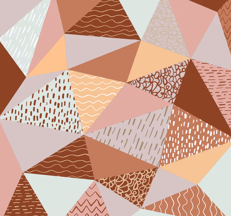 Papel de parede triângulo de composição colorida - TenStickers