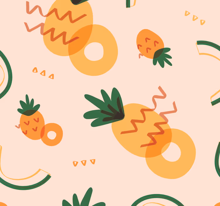 Papel de parede vintage de abacaxi - TenStickers