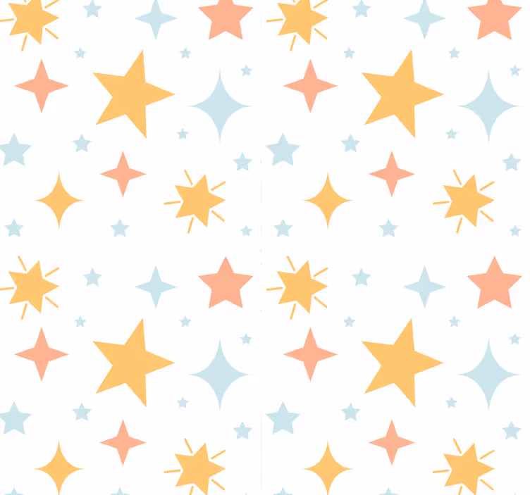 Papel parede infantil Estrelas com fundo branco - TenStickers