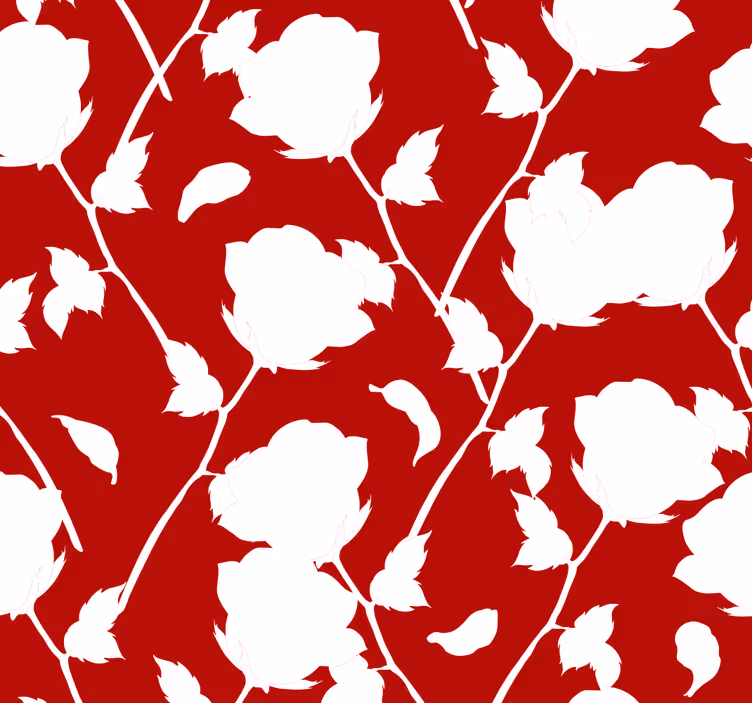 papel de parede flores silhueta floral - TenStickers