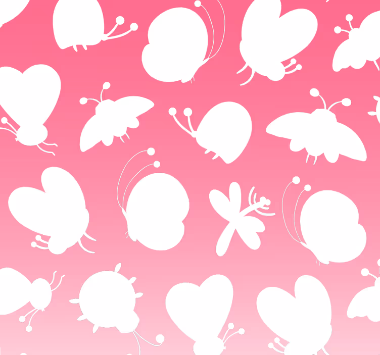 papel de parede borboletas Borboletas com degradação rosa - TenStickers
