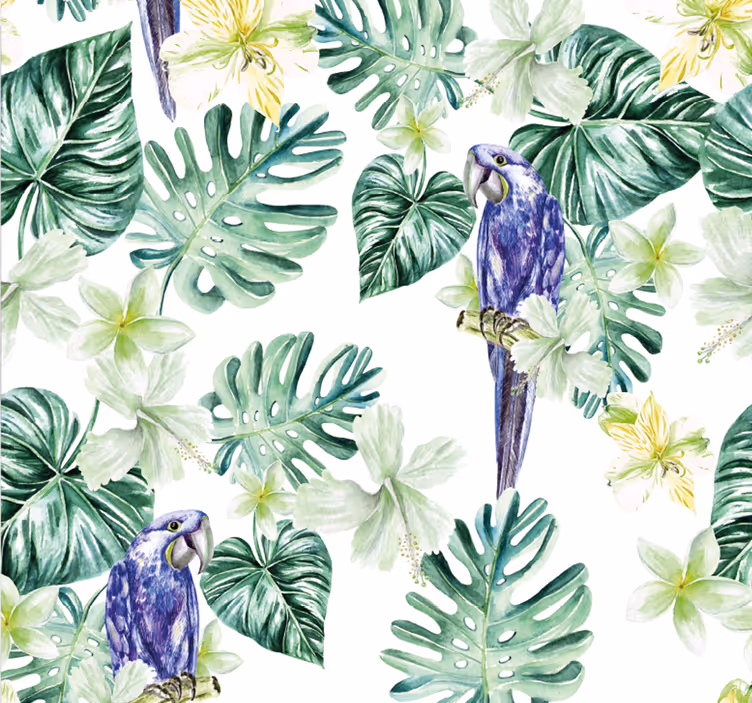 Papel de parede papagaio flora tropical do papagaio - TenStickers