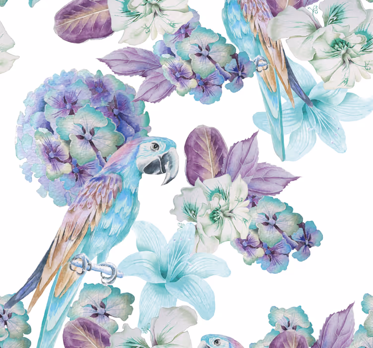 papel de parede de animais Tropical de papagaios - TenStickers