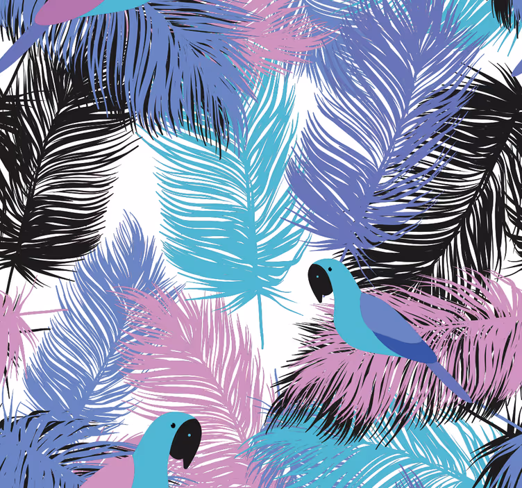 papel de parede de animais Papagaio tropical - TenStickers