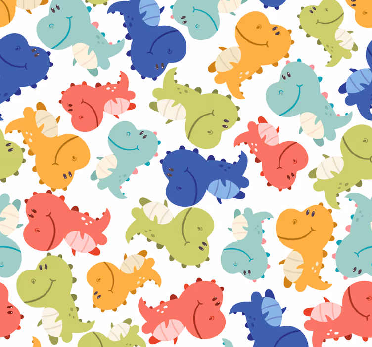 papel de parede infantil Padrão de dinossauros para crianças - TenStickers
