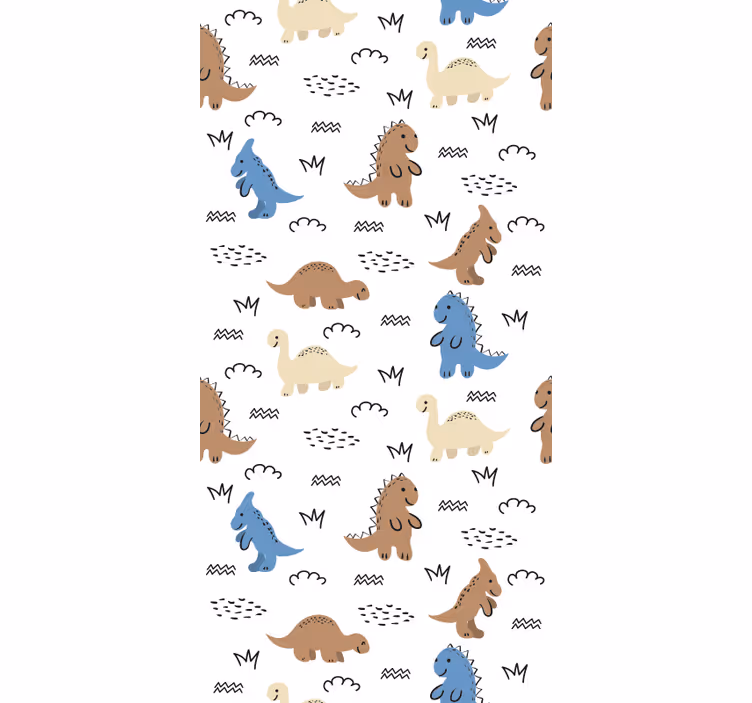 papel de parede quarto de bebé padrões de dinossauros - TenStickers