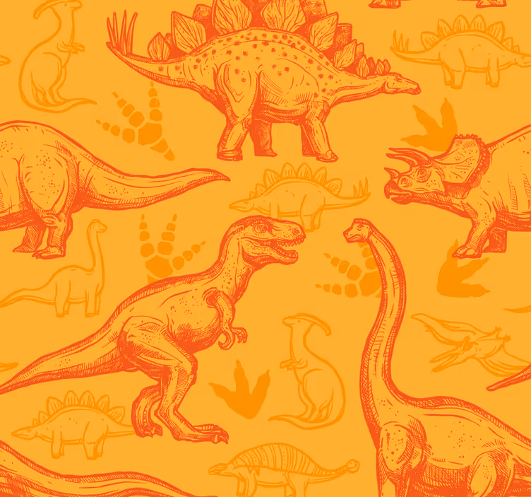 Papel de parede dinossauros desenho de dinossauro - TenStickers