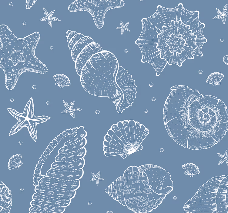 papel de parede de animais Vida marinha e conchas - TenStickers