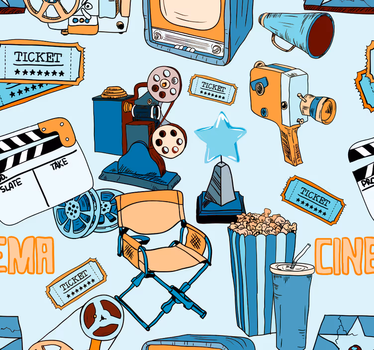 papel de parede infantil Noite de Cinema - TenStickers