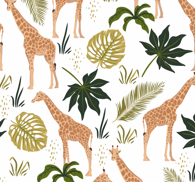 Papel de parede infantil Girafas organizadas - TenStickers