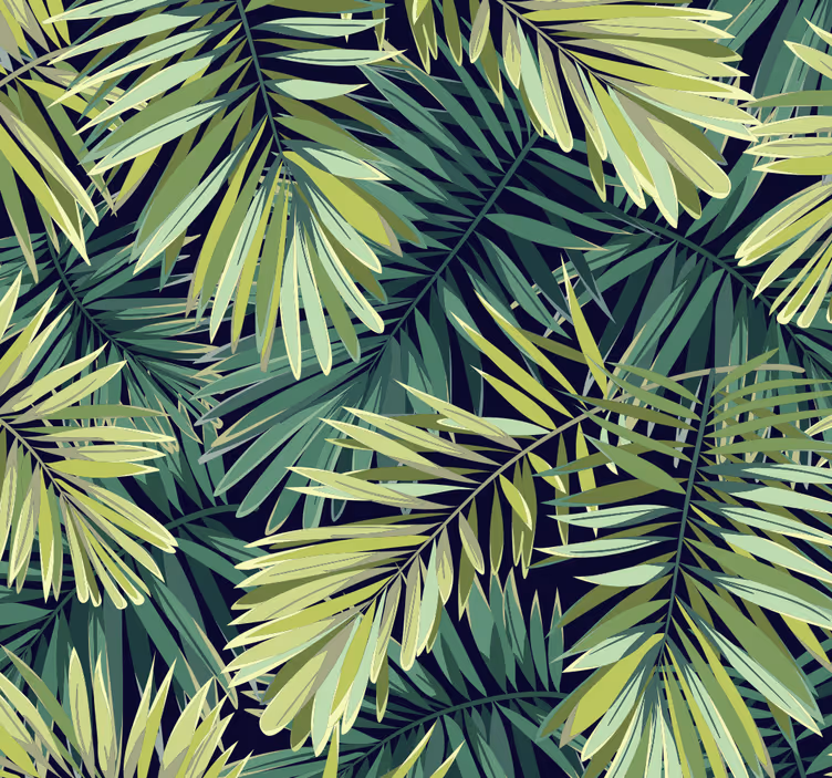 papel de parede floral Folhas verdes enormes - TenStickers