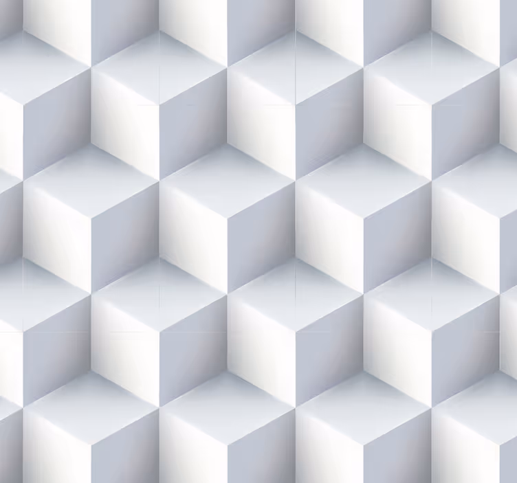 papel de parede 3d Cubos brancos 3d - TenStickers