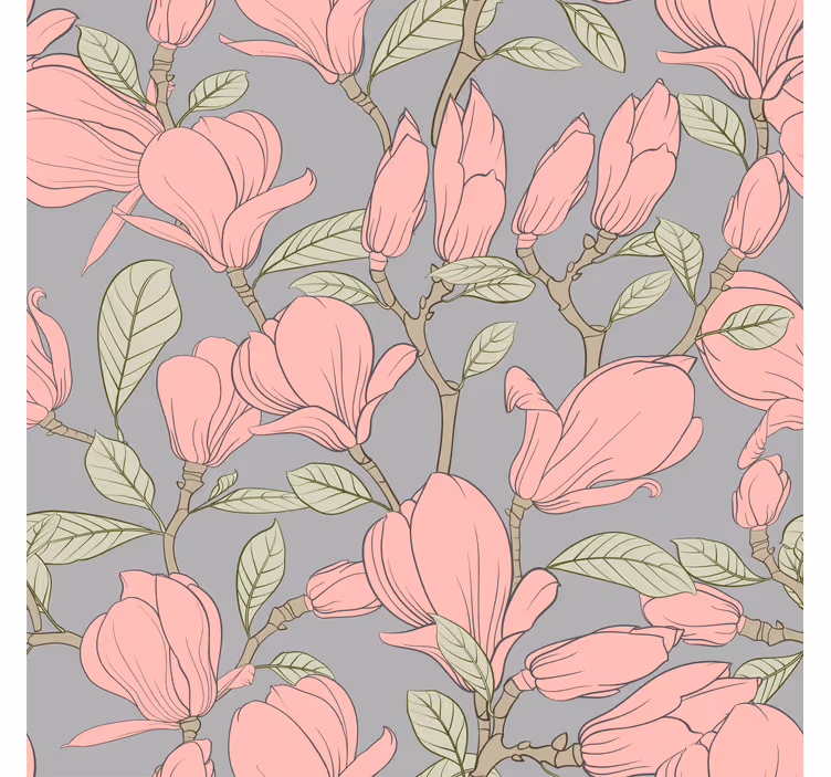 papel de parede flores magnólias florais - TenStickers