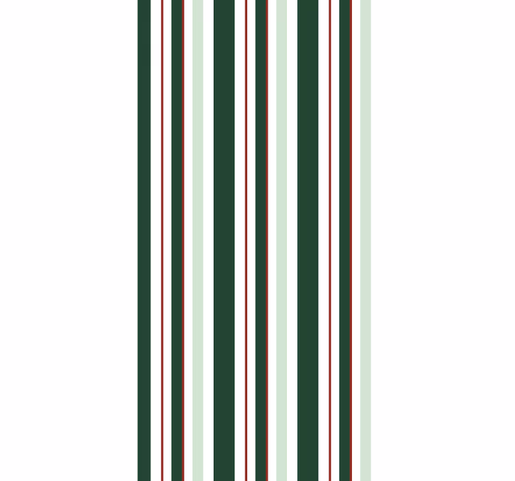 papel de parede vertical Largas riscas verdes com vermelho e bran - TenStickers