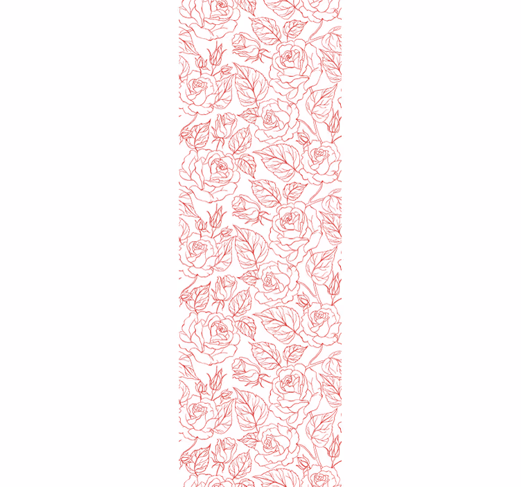 papel de parede flores padrão rosa - TenStickers