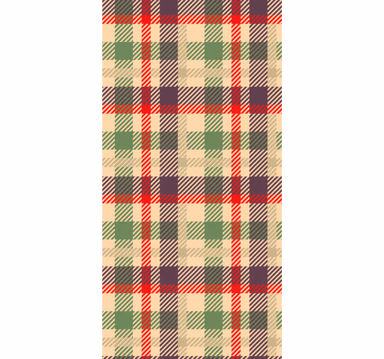 papel de parede ornamental padrão xadrez tartã - TenStickers