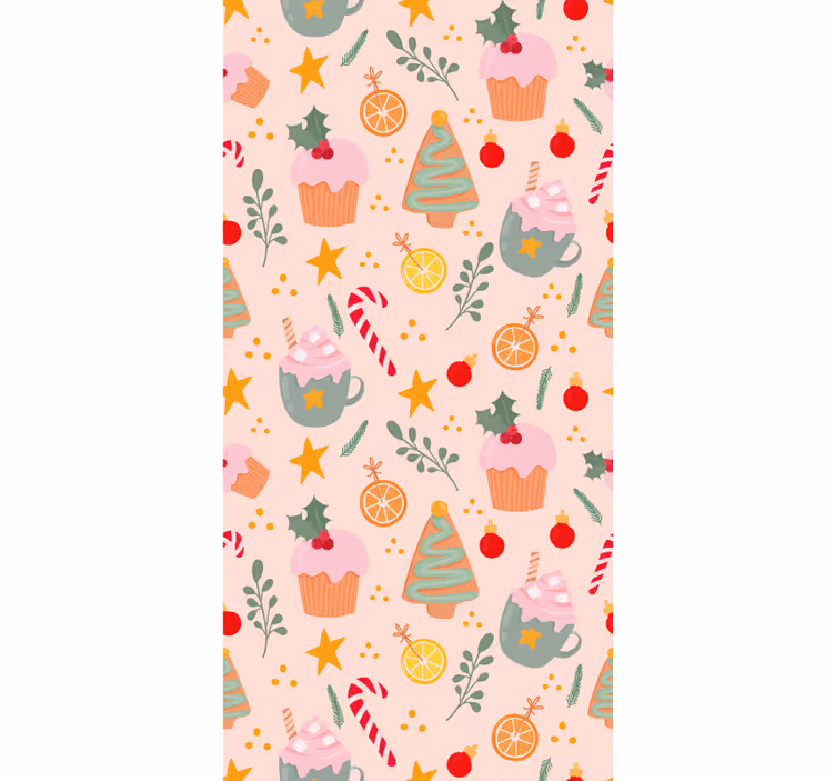 Papel de parede Natal padrão de feriado festivo - TenStickers