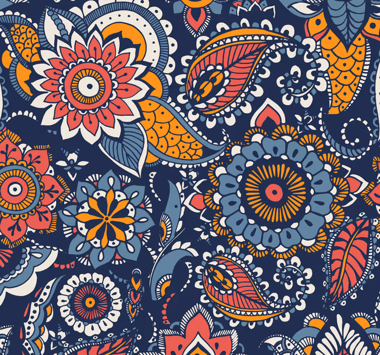 papel de parede ornamental paisley ornamental - TenStickers