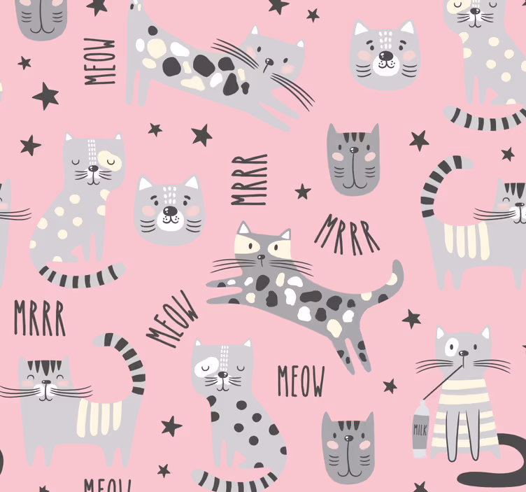 Papel de parede gatos brincadeira felina - TenStickers