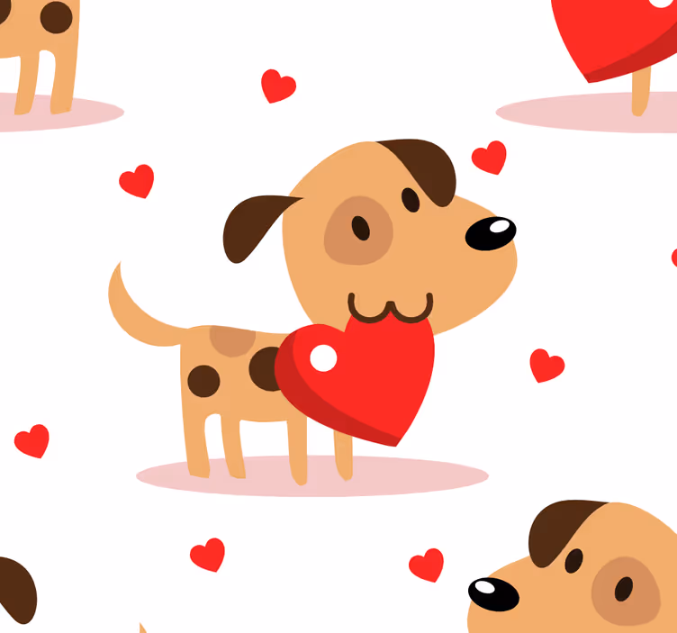 Papel de parede cães amor de cachorrinho - TenStickers